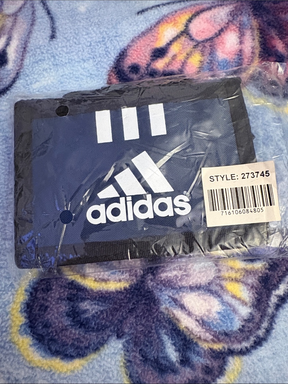adidas Navy Wallet with White Logo and Black Trim